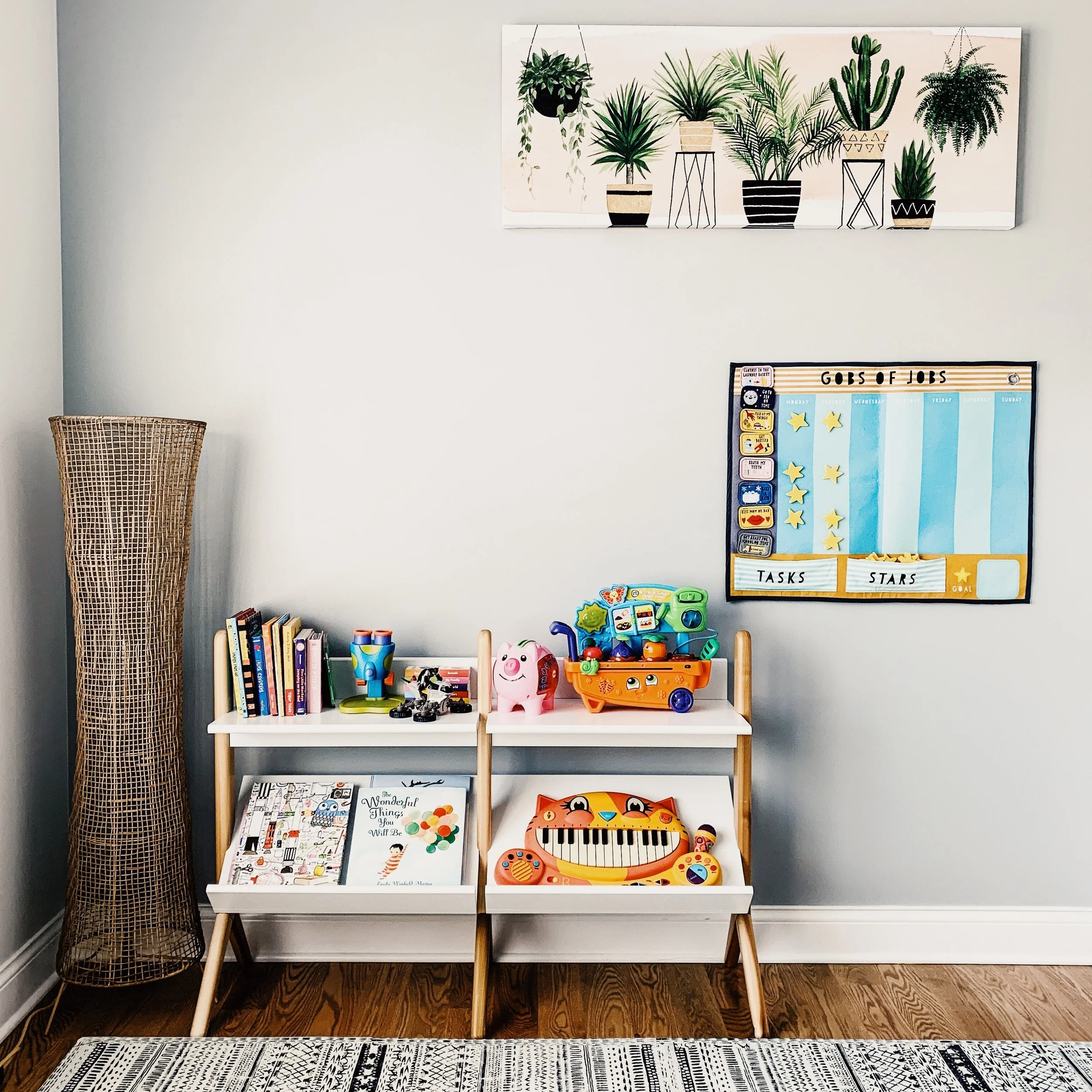 Playroom book storage 2025